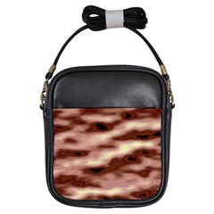 Pink  Waves Flow Series 7 Girls Sling Bag by DimitriosArt