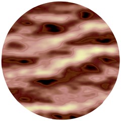 Pink  Waves Flow Series 7 Wooden Puzzle Round by DimitriosArt