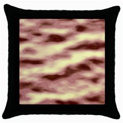 Pink  Waves Flow Series 8 Throw Pillow Case (black) by DimitriosArt