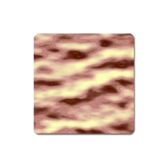 Pink  Waves Flow Series 8 Square Magnet by DimitriosArt