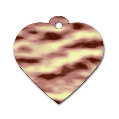 Pink  Waves Flow Series 8 Dog Tag Heart (two Sides) by DimitriosArt