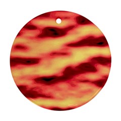 Red Waves Flow Series 3 Ornament (round) by DimitriosArt