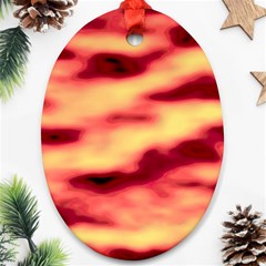 Red Waves Flow Series 3 Ornament (oval) by DimitriosArt