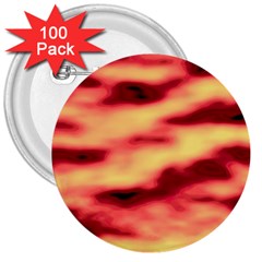 Red Waves Flow Series 3 3  Buttons (100 Pack)  by DimitriosArt