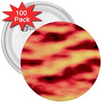 Red Waves Flow Series 3 3  Buttons (100 pack)  Front