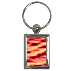 Red Waves Flow Series 3 Key Chain (rectangle) by DimitriosArt