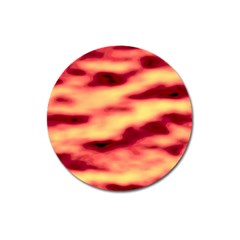 Red Waves Flow Series 3 Magnet 3  (round) by DimitriosArt