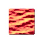 Red Waves Flow Series 3 Square Magnet Front