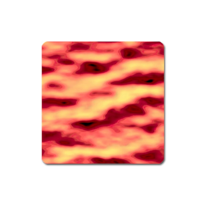 Red Waves Flow Series 3 Square Magnet