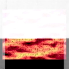 Red Waves Flow Series 3 Rectangular Jigsaw Puzzl by DimitriosArt