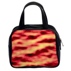 Red Waves Flow Series 3 Classic Handbag (two Sides) by DimitriosArt