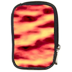 Red Waves Flow Series 3 Compact Camera Leather Case by DimitriosArt