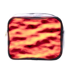 Red Waves Flow Series 3 Mini Toiletries Bag (one Side) by DimitriosArt