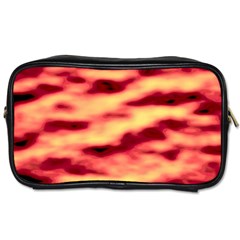 Red Waves Flow Series 3 Toiletries Bag (two Sides) by DimitriosArt