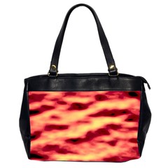 Red Waves Flow Series 3 Oversize Office Handbag (2 Sides) by DimitriosArt