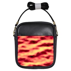 Red Waves Flow Series 3 Girls Sling Bag by DimitriosArt