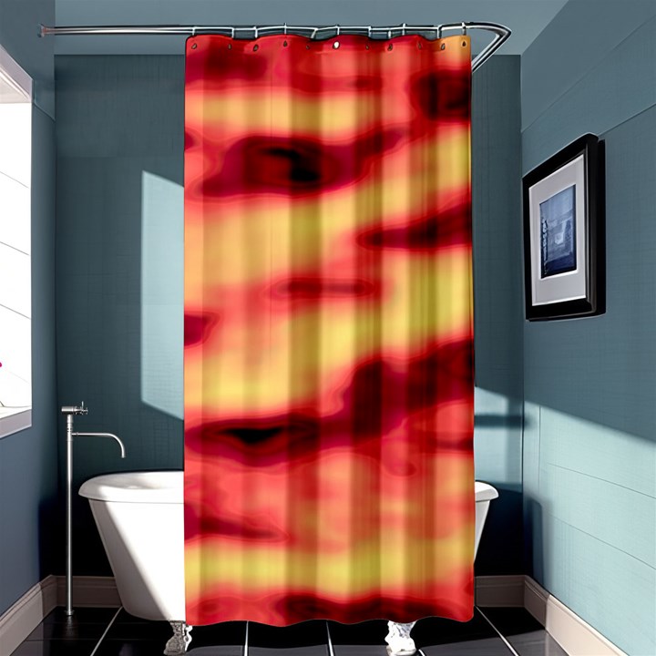 Red Waves Flow Series 3 Shower Curtain 36  x 72  (Stall) 