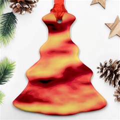 Red Waves Flow Series 3 Ornament (christmas Tree)  by DimitriosArt