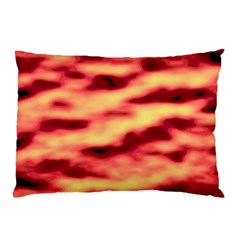 Red Waves Flow Series 3 Pillow Case (two Sides) by DimitriosArt