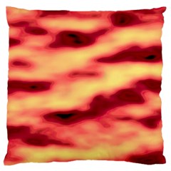 Red Waves Flow Series 3 Large Cushion Case (two Sides) by DimitriosArt