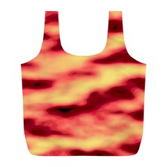 Red Waves Flow Series 3 Full Print Recycle Bag (l) by DimitriosArt