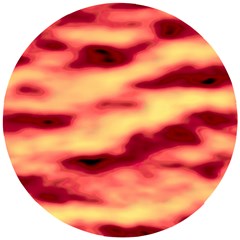 Red Waves Flow Series 3 Wooden Puzzle Round by DimitriosArt