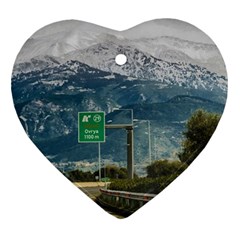 Landscape Highway Scene, Patras, Greece Ornament (heart) by dflcprintsclothing