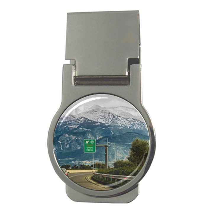 Landscape Highway Scene, Patras, Greece Money Clips (Round) 