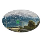 Landscape Highway Scene, Patras, Greece Oval Magnet Front