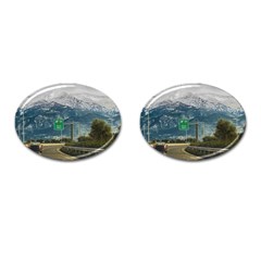 Landscape Highway Scene, Patras, Greece Cufflinks (oval) by dflcprintsclothing