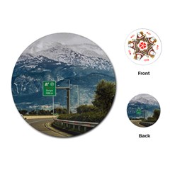 Landscape Highway Scene, Patras, Greece Playing Cards Single Design (round) by dflcprintsclothing