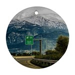 Landscape Highway Scene, Patras, Greece Round Ornament (Two Sides) Back