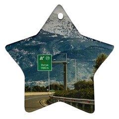 Landscape Highway Scene, Patras, Greece Star Ornament (two Sides) by dflcprintsclothing