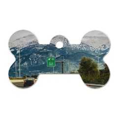 Landscape Highway Scene, Patras, Greece Dog Tag Bone (one Side) by dflcprintsclothing