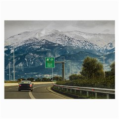 Landscape Highway Scene, Patras, Greece Large Glasses Cloth by dflcprintsclothing