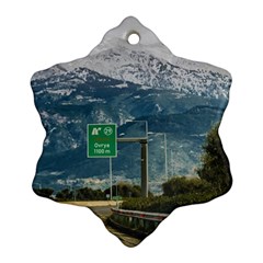 Landscape Highway Scene, Patras, Greece Snowflake Ornament (two Sides) by dflcprintsclothing