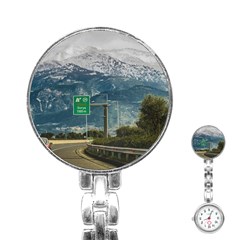 Landscape Highway Scene, Patras, Greece Stainless Steel Nurses Watch by dflcprintsclothing