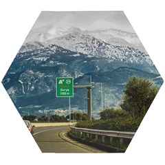 Landscape Highway Scene, Patras, Greece Wooden Puzzle Hexagon by dflcprintsclothing