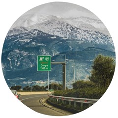 Landscape Highway Scene, Patras, Greece Wooden Bottle Opener (round)