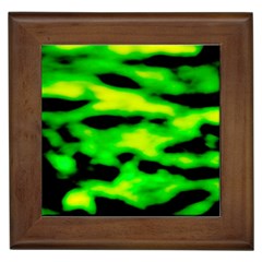 Green Waves Flow Series 3 Framed Tile by DimitriosArt