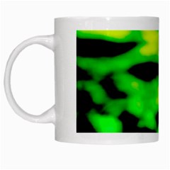 Green Waves Flow Series 3 White Mugs by DimitriosArt