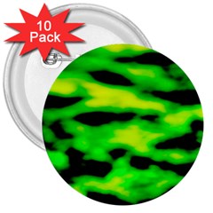 Green Waves Flow Series 3 3  Buttons (10 Pack)  by DimitriosArt