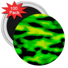 Green Waves Flow Series 3 3  Magnets (100 Pack) by DimitriosArt