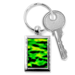 Green Waves Flow Series 3 Key Chain (rectangle) by DimitriosArt