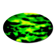 Green Waves Flow Series 3 Oval Magnet by DimitriosArt