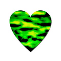 Green Waves Flow Series 3 Heart Magnet by DimitriosArt