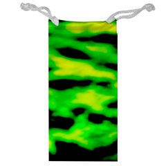 Green Waves Flow Series 3 Jewelry Bag by DimitriosArt