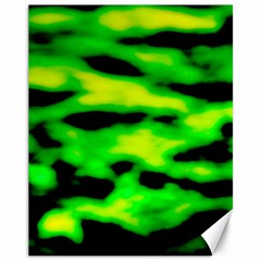 Green Waves Flow Series 3 Canvas 11  X 14  by DimitriosArt