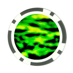 Green Waves Flow Series 3 Poker Chip Card Guard by DimitriosArt