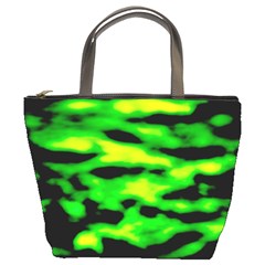 Green Waves Flow Series 3 Bucket Bag by DimitriosArt